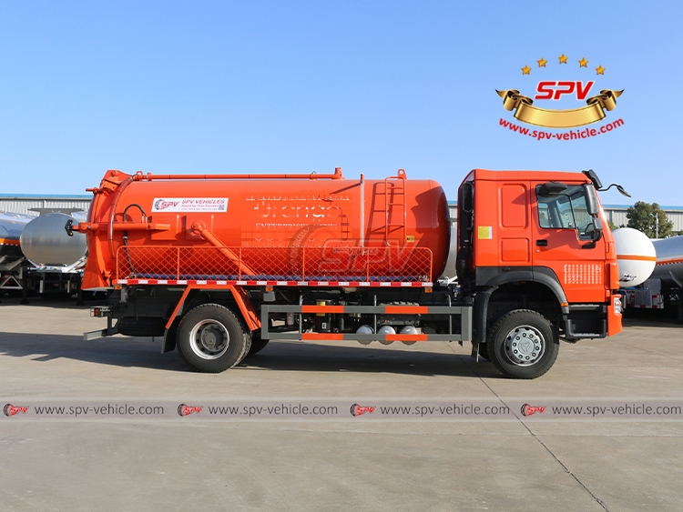 SPV-Vehicle - 12,000 Litres Sewage Vacuum Truck SINOTRUK HOWO- Right Side View SPV-Vehicle - 12,000 Litres Sewage Vacuum Truck SINOTRUK HOWO- Right Side View